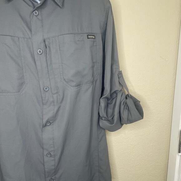 Pacific Trail Men's Steel Grey Roll Tab Performance Vented Shirt Top Sz Med - Picture 5 of 11